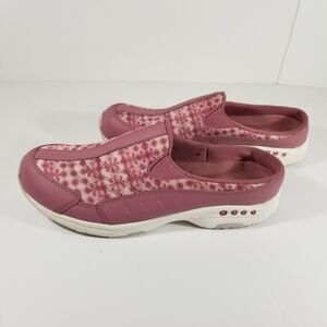 Easy Spirit Traveltime Shoes Women's 11M Leather Slip On Mules Slides Pink
